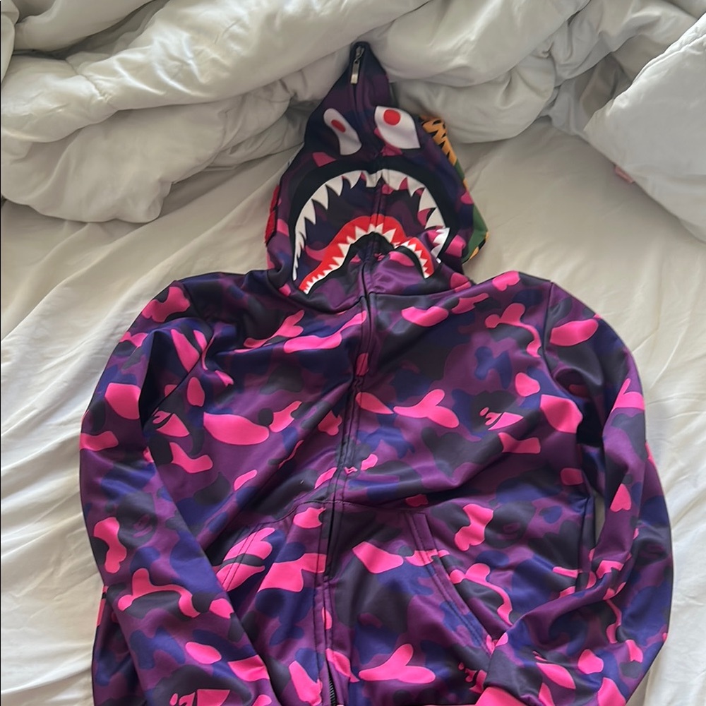 Pink and Purple Camouflage Shark Hoodie